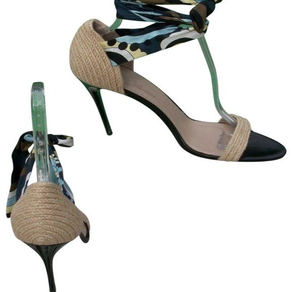 Donald Pliner Neutral Black Multi Couture Silk Fabric Ankle Tie Shoe $315 NWT - Picture 2 of 6